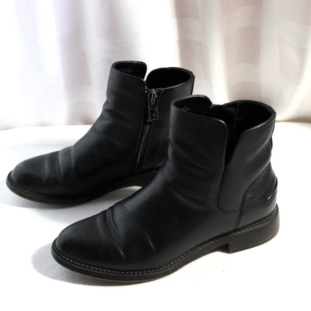 FRANCO SARTO Happily Ankle Boot Black Leather Size 6.5